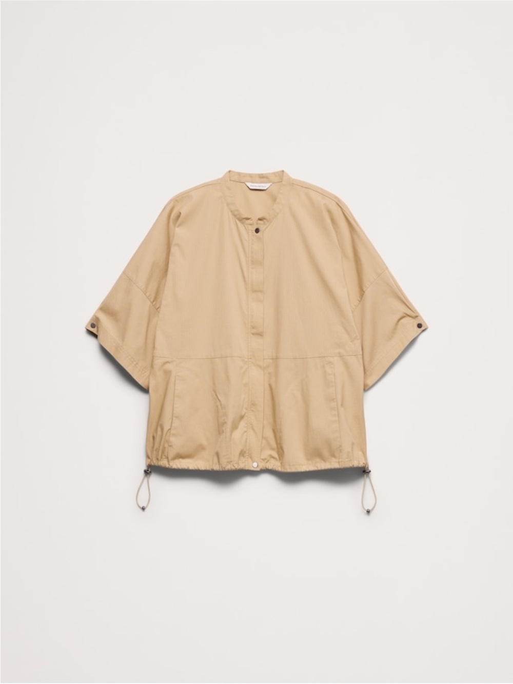 Women’s Short-Sleeve Drawstring Jacket in Khaki